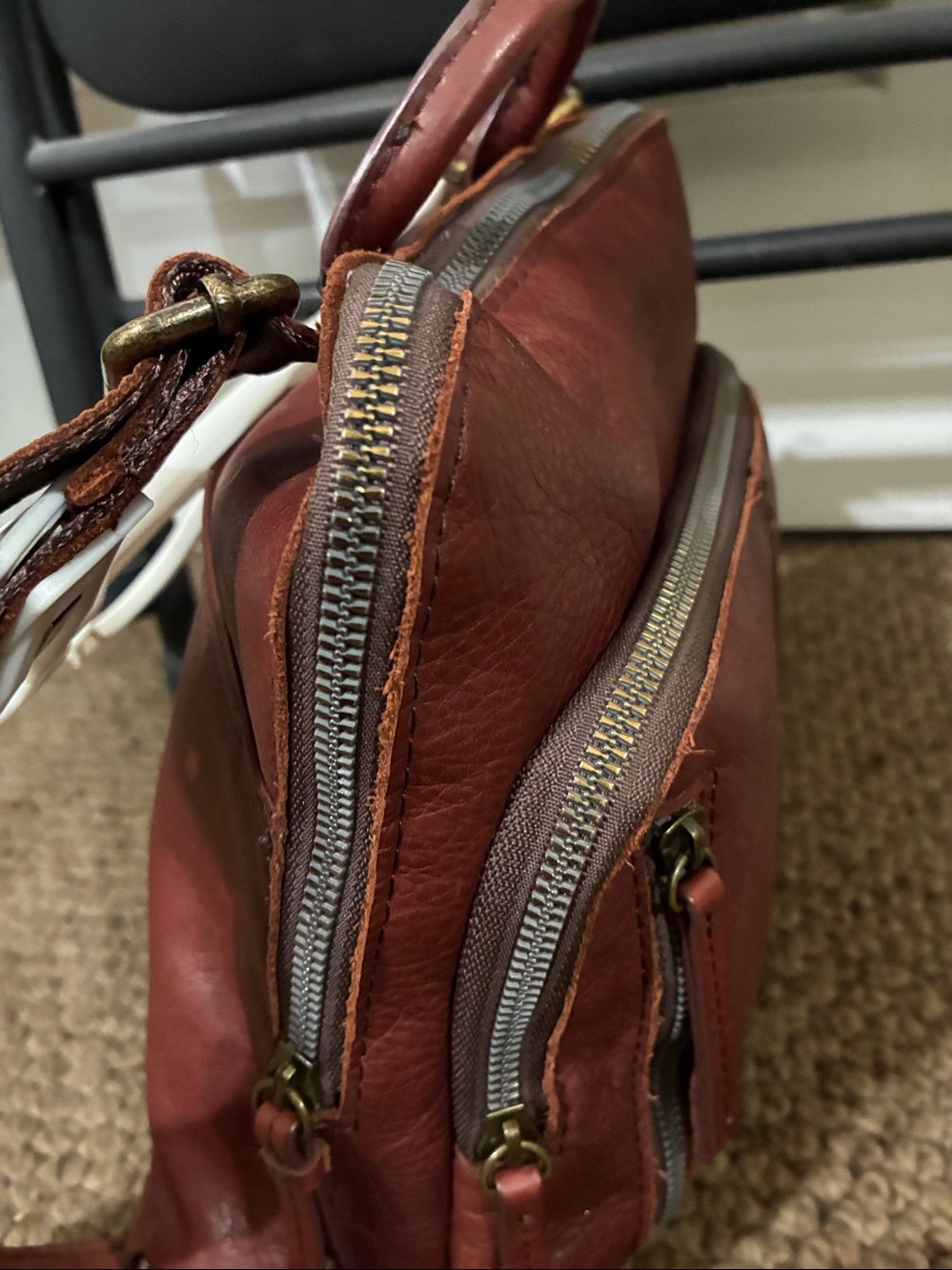 Chestnut Leather Backpack - Picture 3 of 4